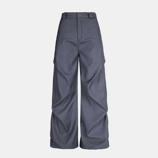 Pleated Casual Trousers | Adjustable Belt Streetwear Pants - Luxuryurbanwear
