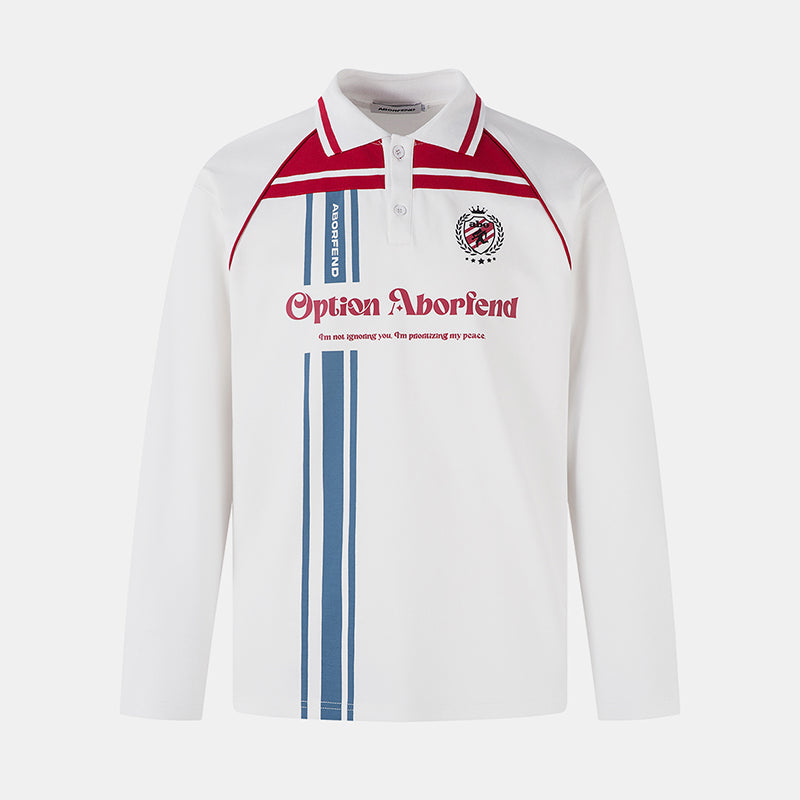 Colorblock Striped Athletic | Polo Sweatshirt - Luxuryurbanwear