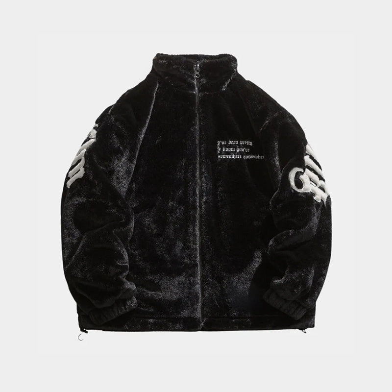 Streetwear Outerwear | Gothic Fleece Jacket