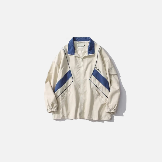 American Retro Japan Colorblock Baseball Jacket - Luxuryurbanwear