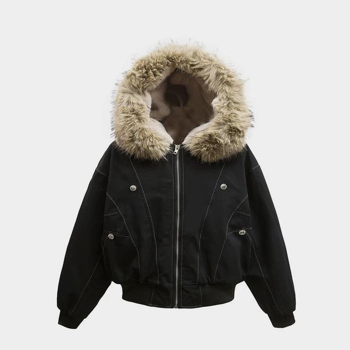 Faux Fur Lined | Hooded Puffer Jacket - Luxuryurbanwear