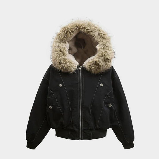 Faux Fur Lined | Hooded Puffer Jacket - Luxuryurbanwear