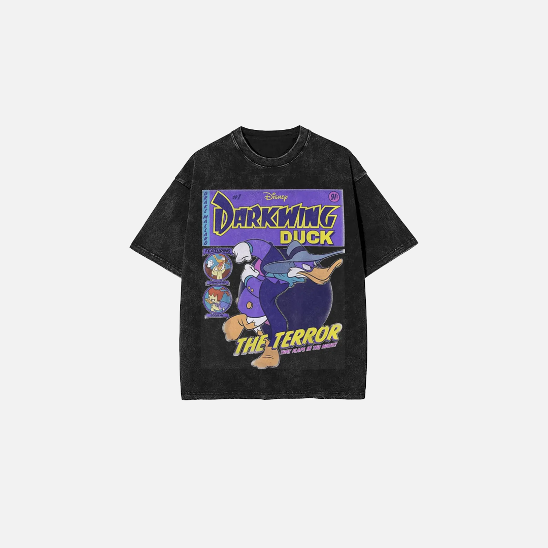 Darkwing Duck Retro Washed Cotton T-Shirt - Luxuryurbanwear