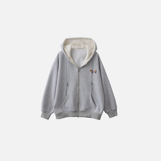 Velvet Embroidered Sweatshirt - Luxuryurbanwear
