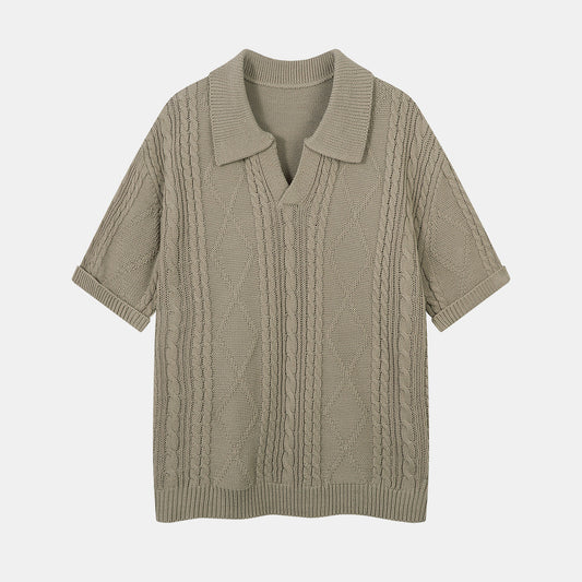 Cable Knit | Textured T-shirt - Luxuryurbanwear
