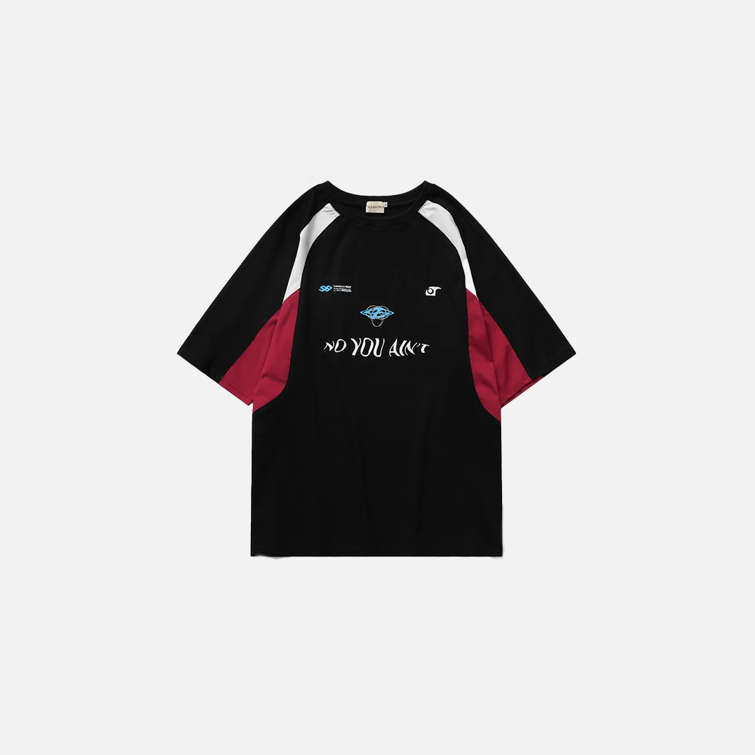 Contrast Letter Printed O-Neck T-Shirt - Luxuryurbanwear