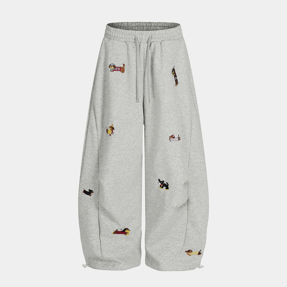 Embroidery | Dog Baggy Barrel Sweatpants - Luxuryurbanwear