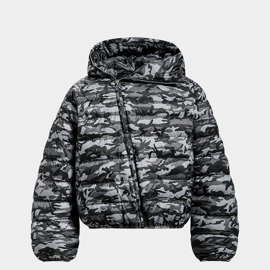 Camo Panel | Short Puffer Jacket - Luxuryurbanwear