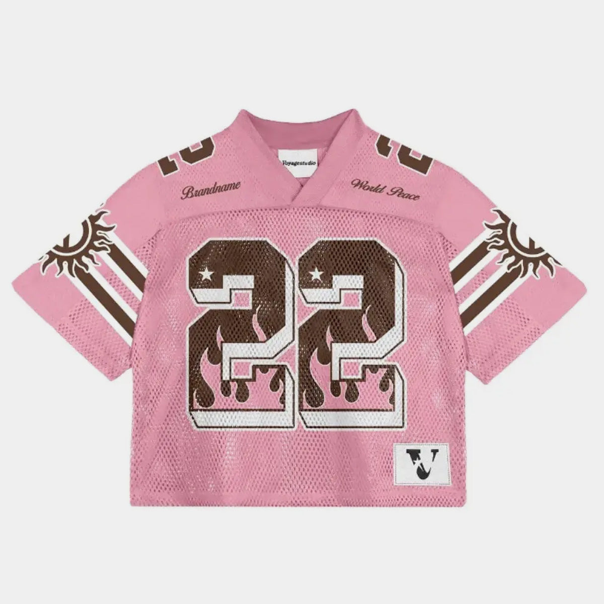 Flame-Print | Oversized Mesh Jersey - Luxuryurbanwear