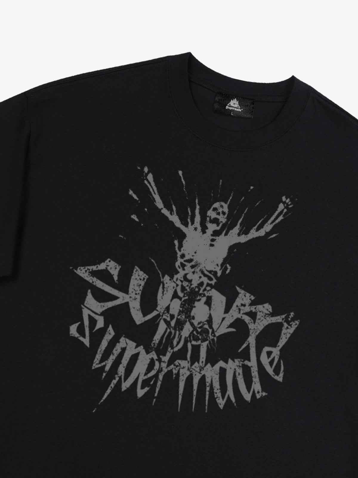 Gothic Skull Distressed Letter T-Shirt