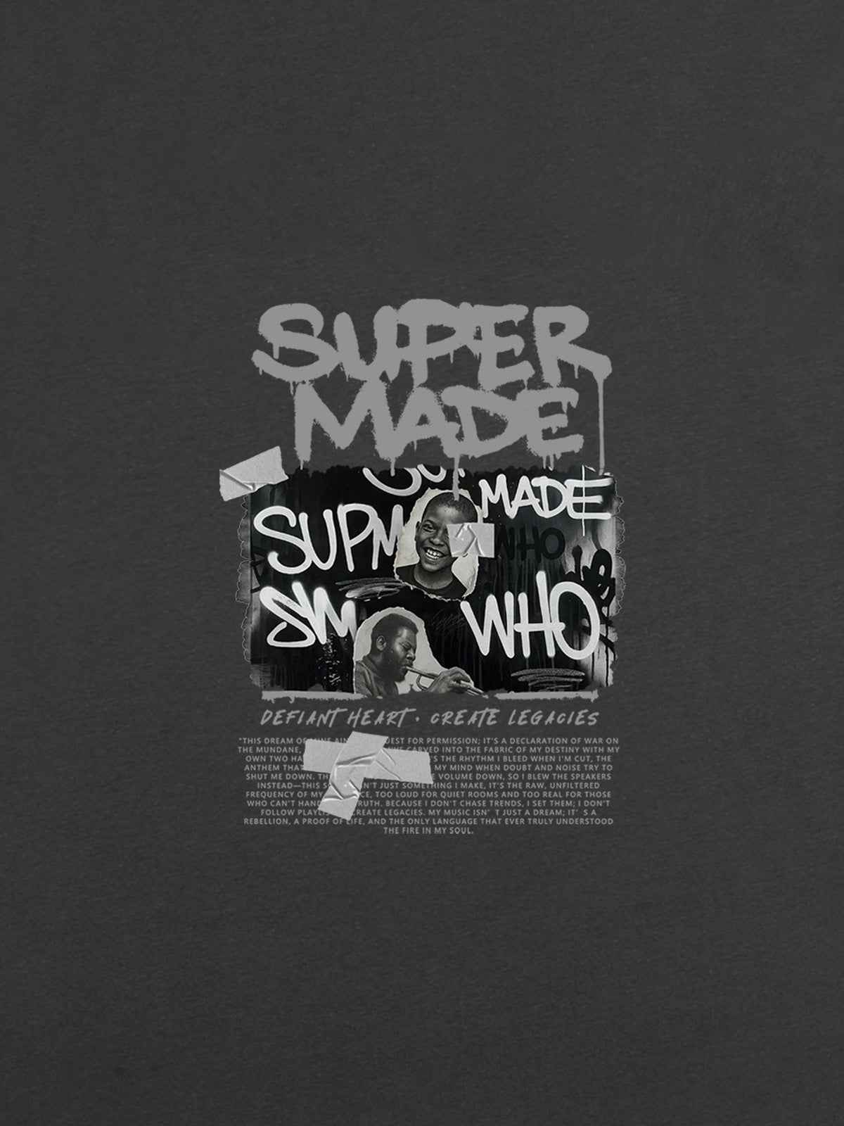Streetwear Graffiti Character Collage Graphic T-Shirt
