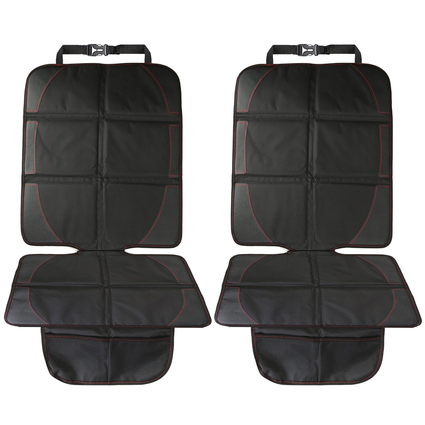 2 Packs Car Seat Protector Cushion Mat Pad with Thick Padding Protector for Child Baby Car Seat Mesh Pockets Non-slip