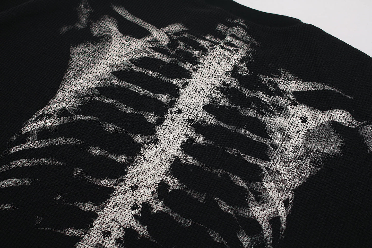 X-Ray Skeleton | Waffle Long Sleeve T-Shirt - Luxuryurbanwear