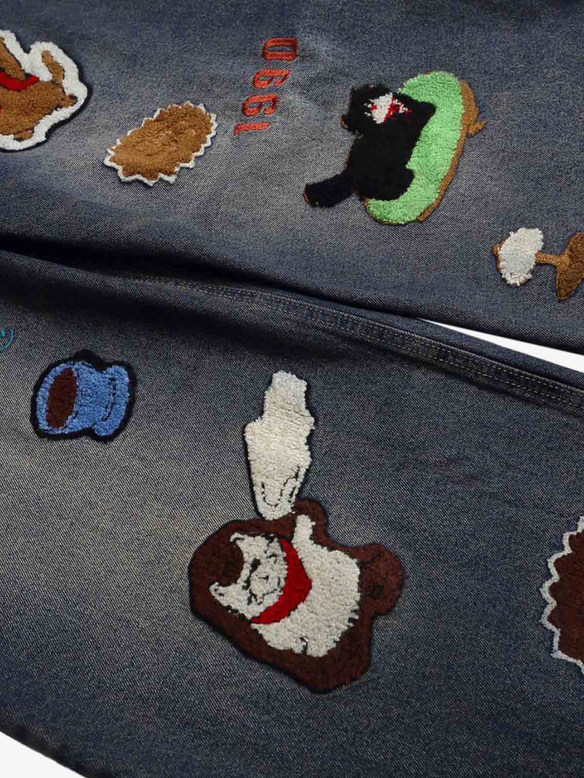 Retro Cartoon Graphic Heavy Embroidery Barrel Jeans - 2562 - Luxuryurbanwear