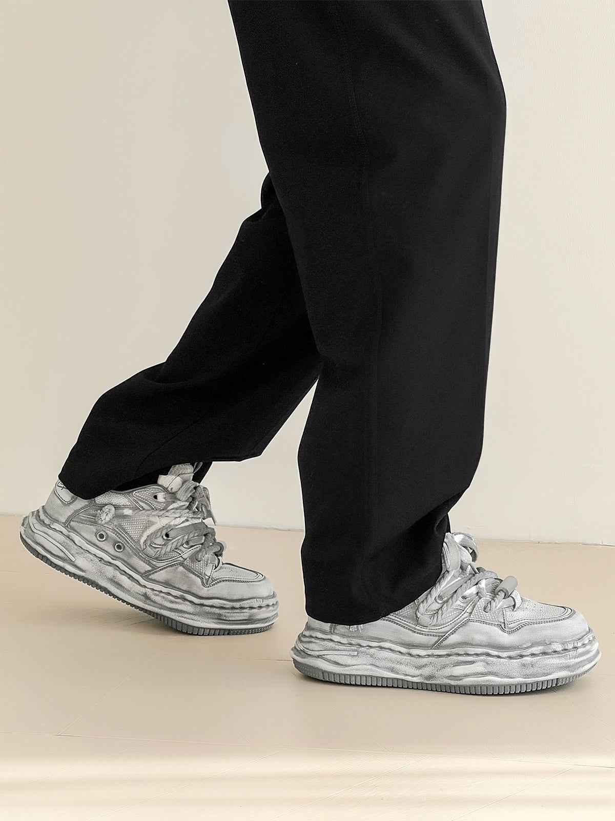 Deconstructed Distressed Chunky Street Sneakers - 2521