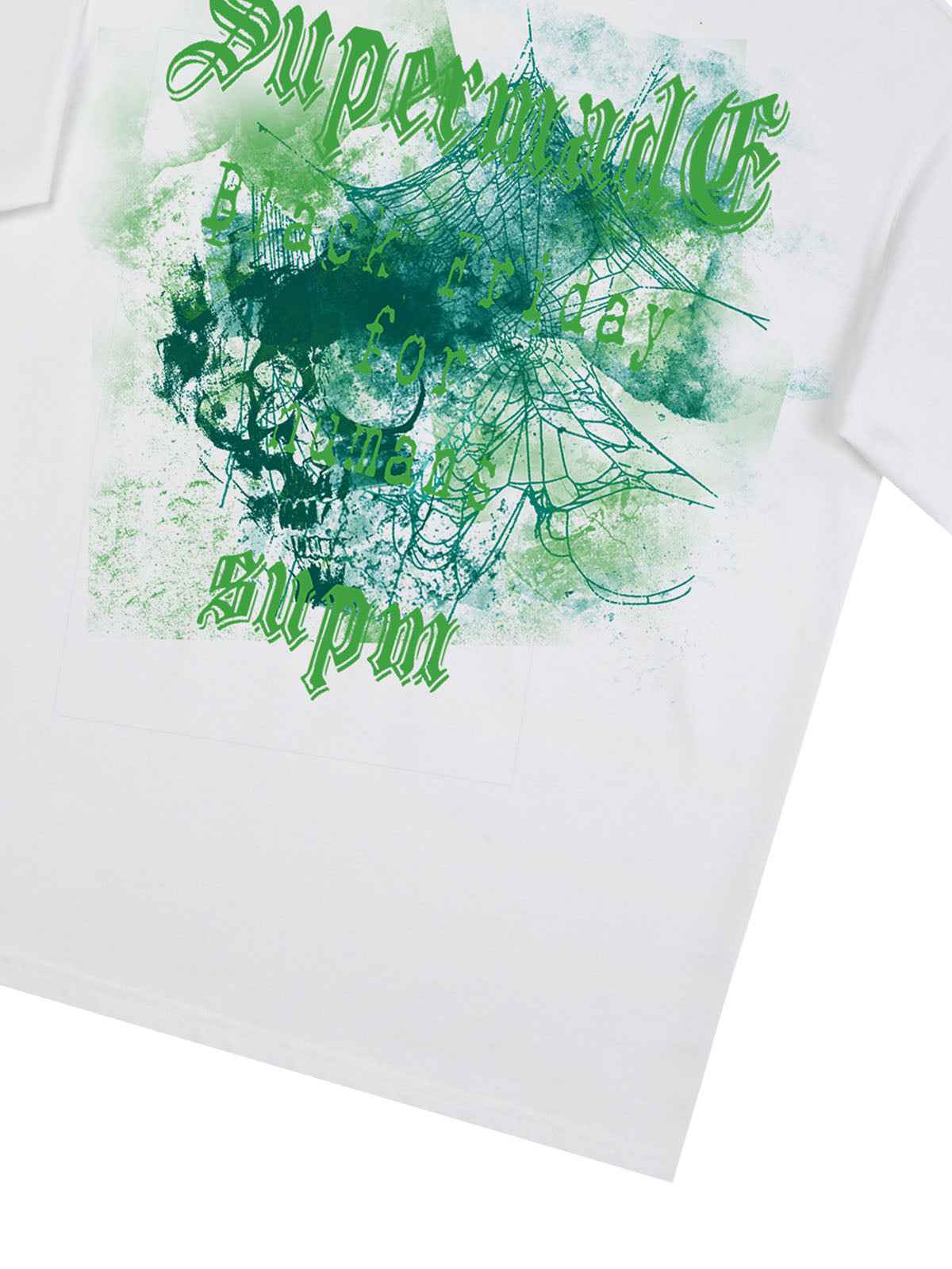 Gothic Skull Spiderweb Graphic T-Shirt