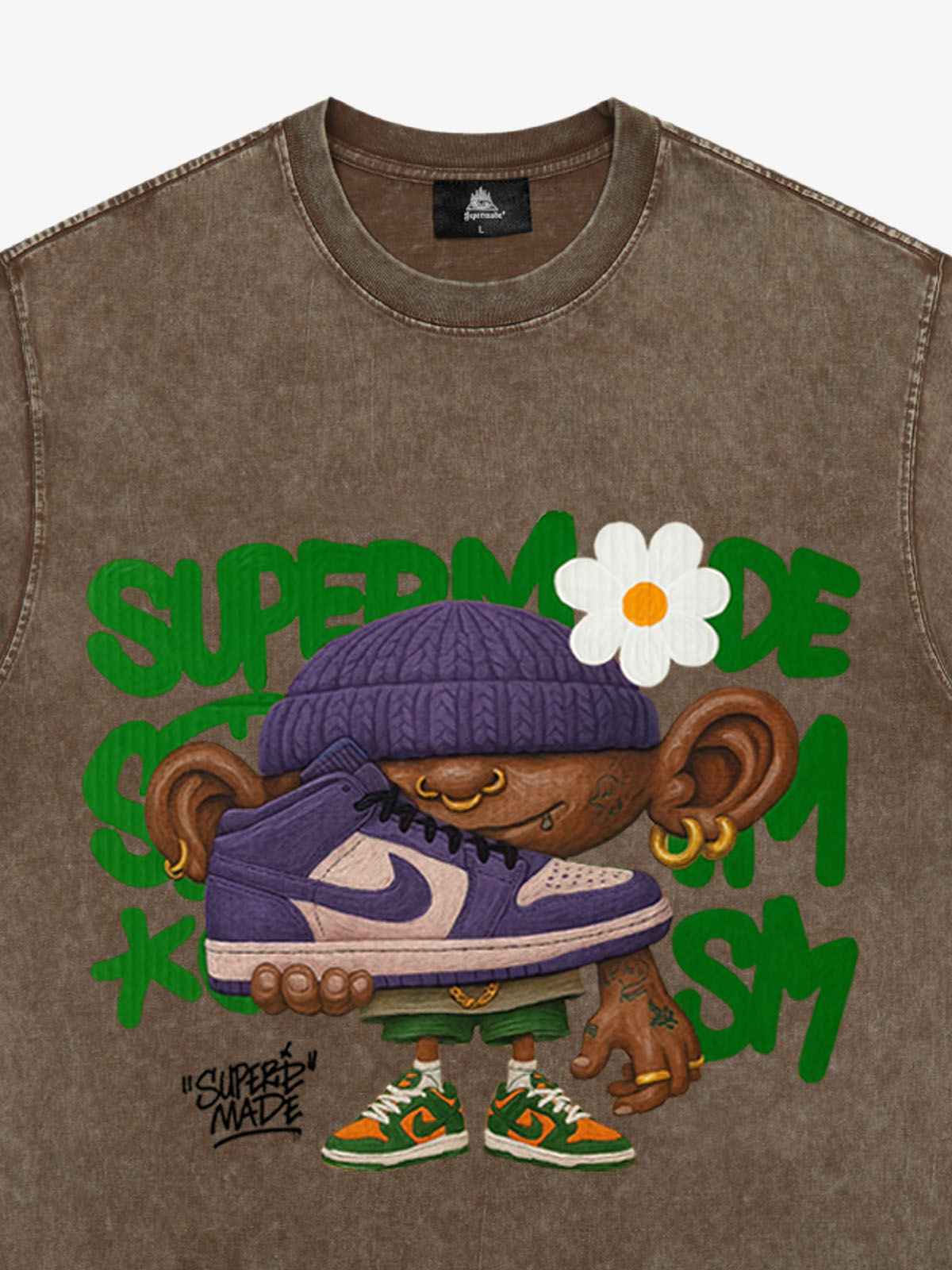 Street Cartoon Sneaker Graffiti Sneaker T-shirt