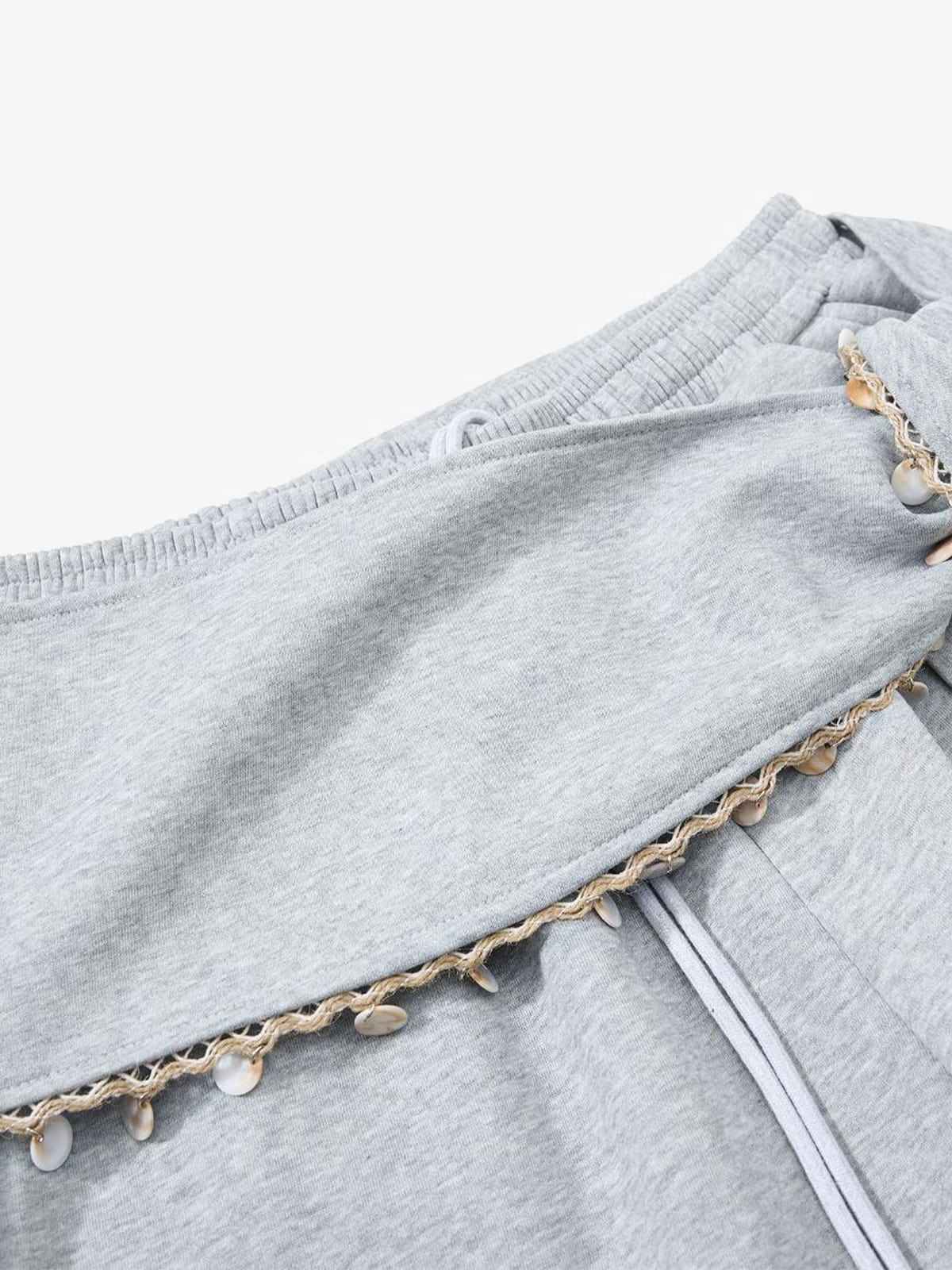 Street Detachable Flap Lace-up Jogger Pants