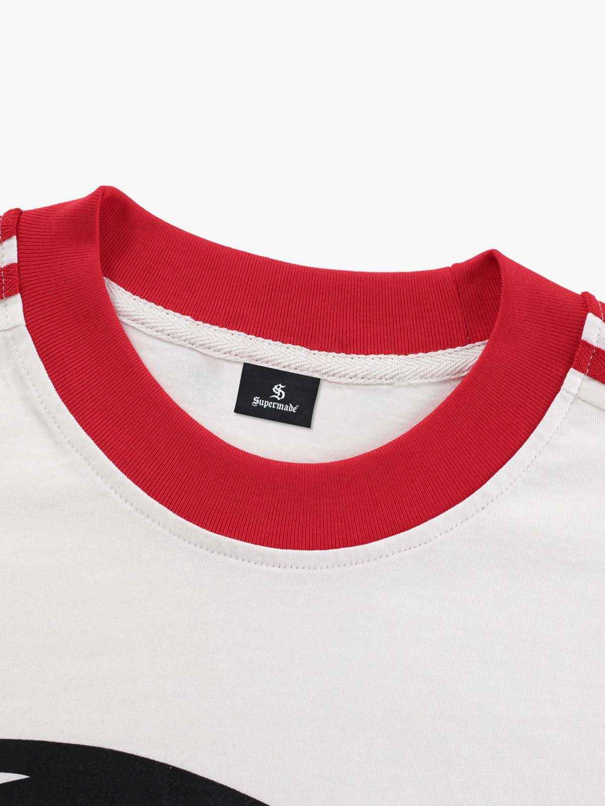 Jersey Digital Print Colorblock Long-Sleeved T-Shirt