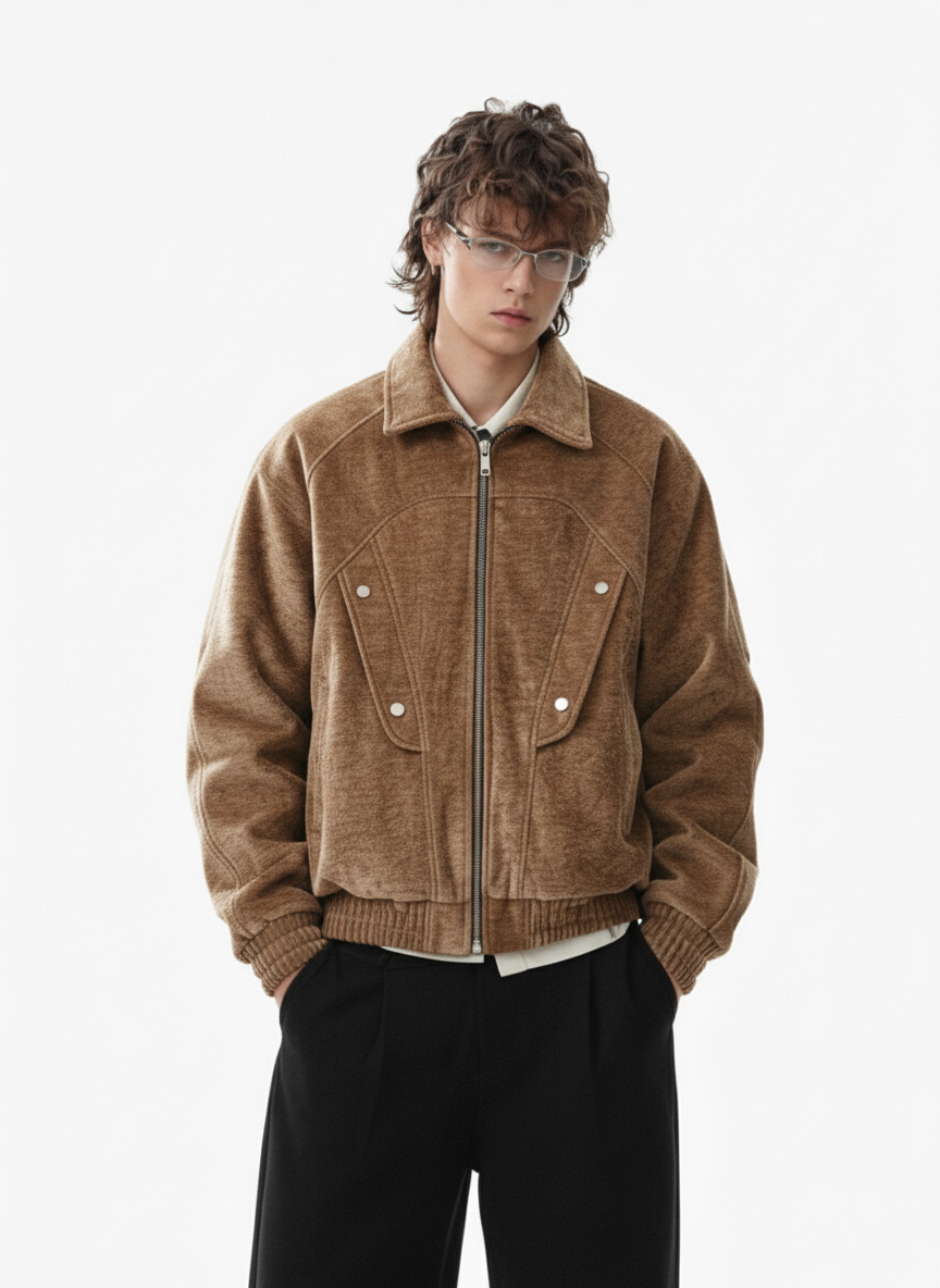 Vintage Suede Deconstructed Workwear Jacket - Luxuryurbanwear