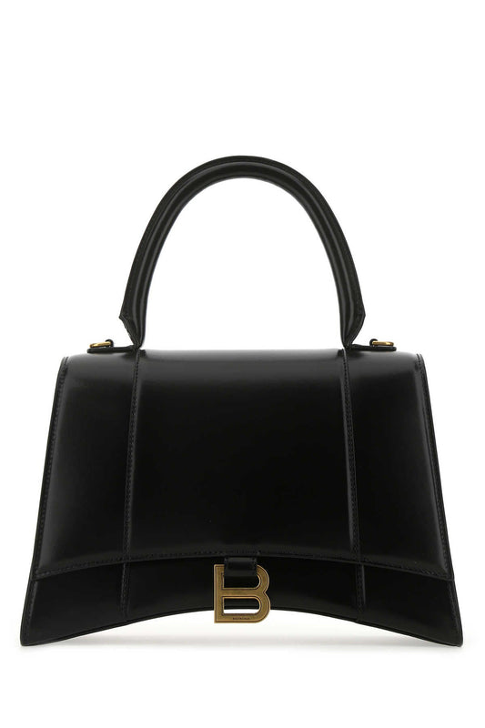 Balenciaga Women Black Leather Medium Hourglass Handbag