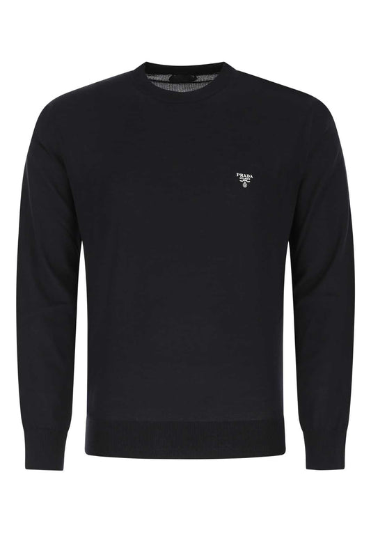 Prada Men Midnight Blue Wool Sweater
