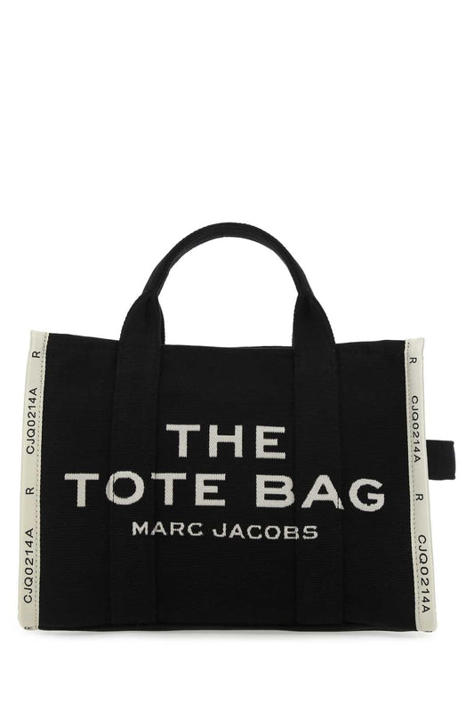 Marc Jacobs Women Black Canvas The Tote Shopping Bag