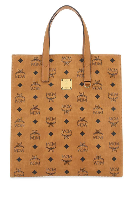 Mcm Women Printed Canvas Small Aren Shopping Bag