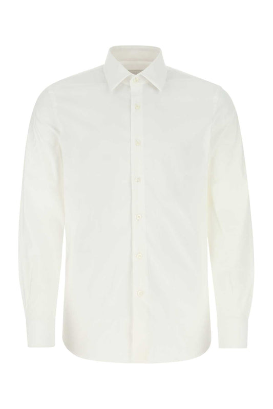 Prada Men White Poplin Shirt