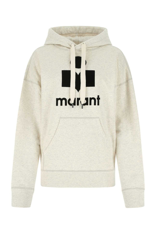 Isabel Marant Etoile Women Melange Ivory Cotton Blend Mansel Sweatshirt