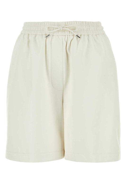 Loewe Women White Leather Shorts