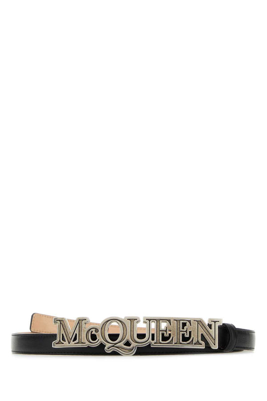 Alexander Mcqueen Men Black Leather Belt
