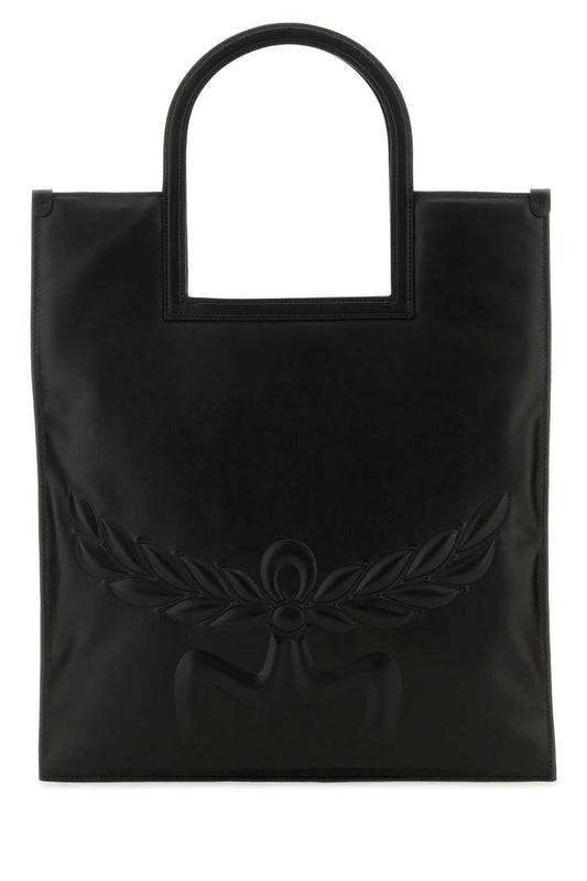 Mcm Women Black Nappa Leather Aren Shopping Bag