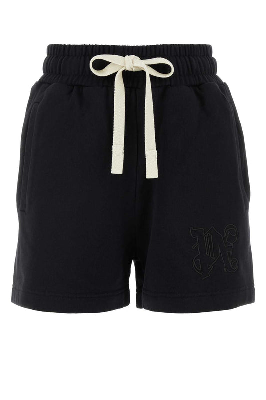 Palm Angels Women Black Cotton Shorts