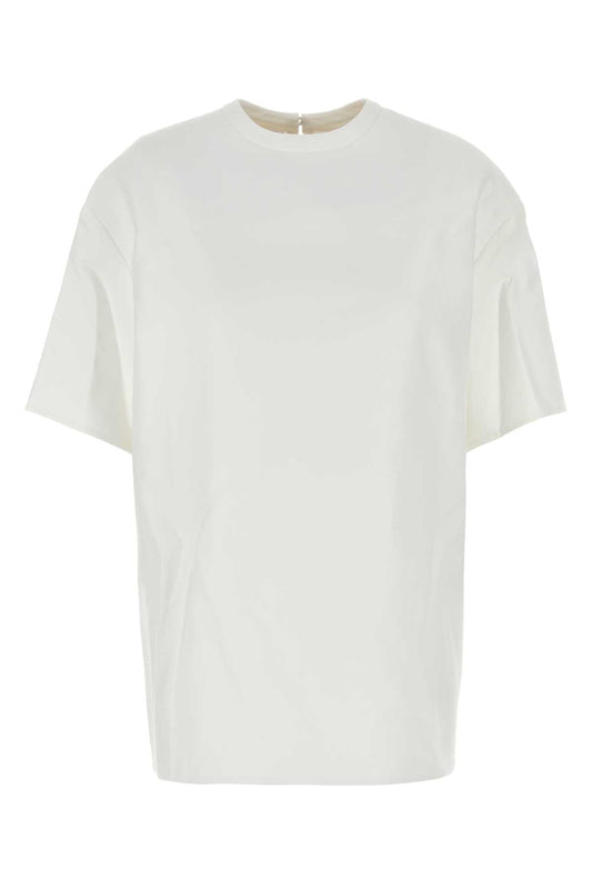 Valentino Garavani Women White Cotton Blend T-Shirt