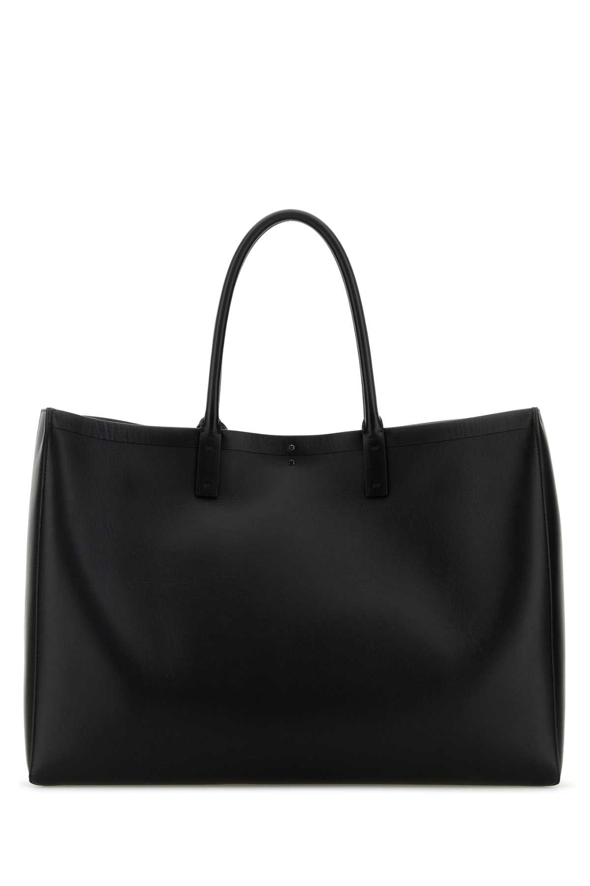 Valentino Garavani Men Black Leather Vlogo Shopping Bag