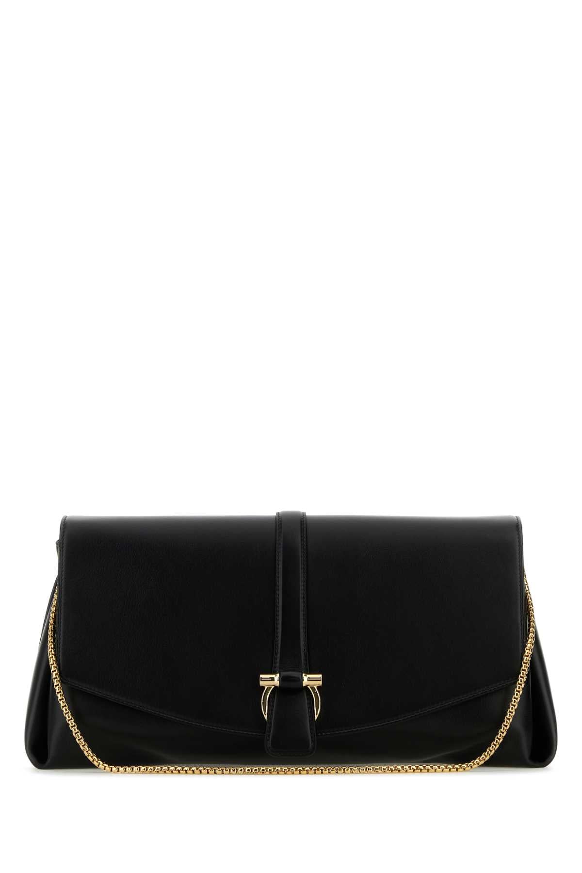 Salvatore Ferragamo Women Black Leather Large Crossbody Bag