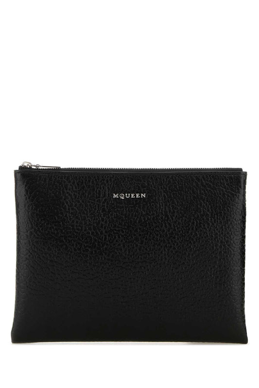 Alexander Mcqueen Women Black Leather Pouch