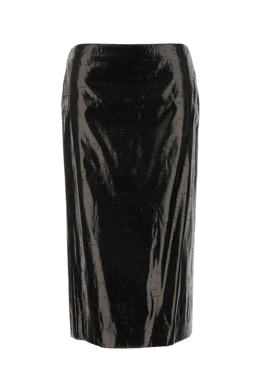 Alexander Mcqueen Women Black Canvas Skirt