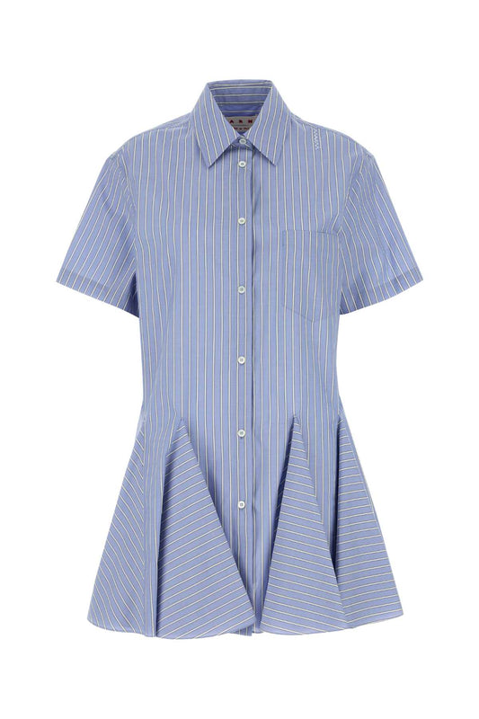 Marni Women Embroidered Poplin Shirt Dress