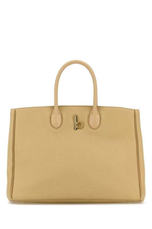 Burberry Women Beige Leather Medium Rocking Horse Handbag