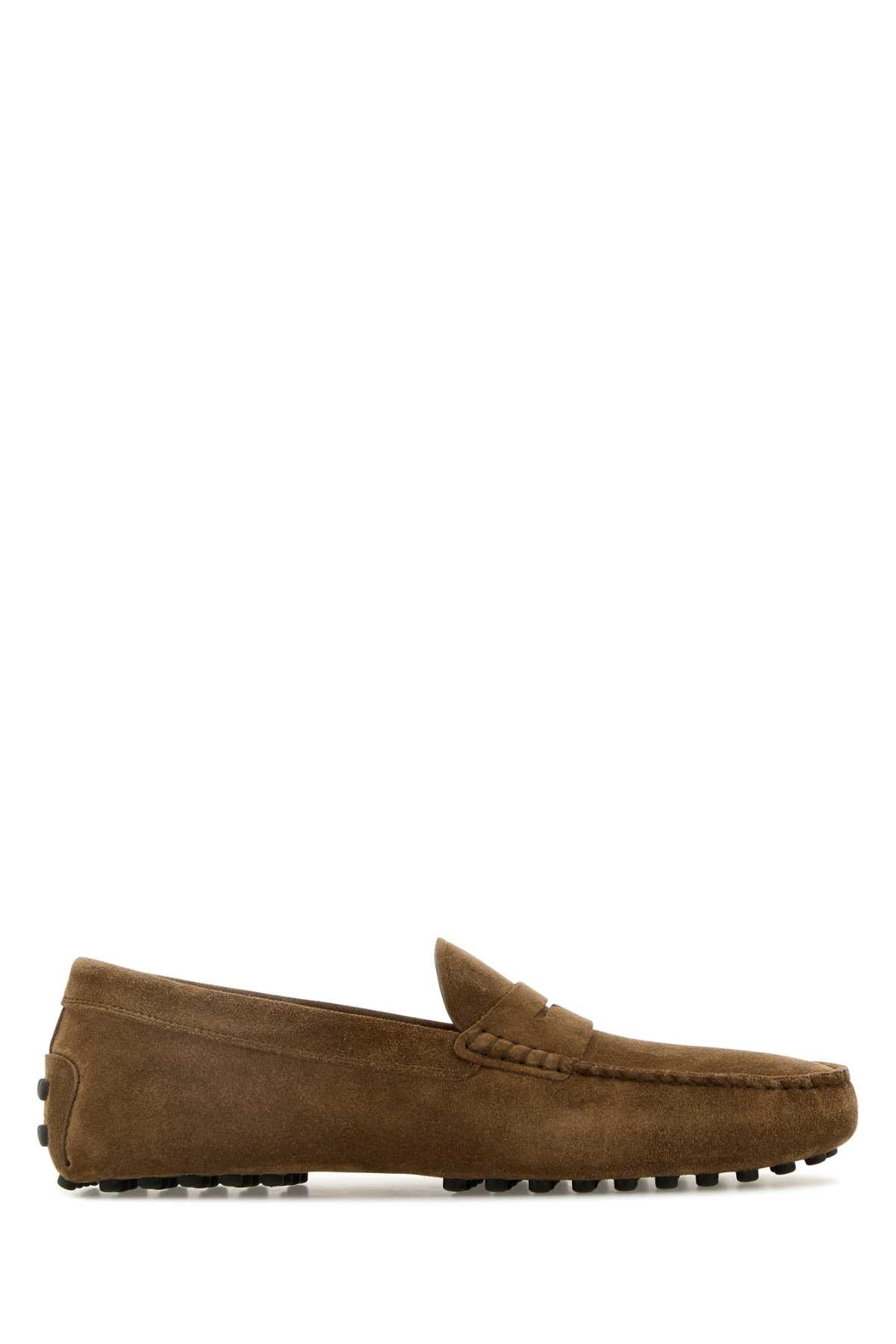 Tod's Men Brown Suede Loafers
