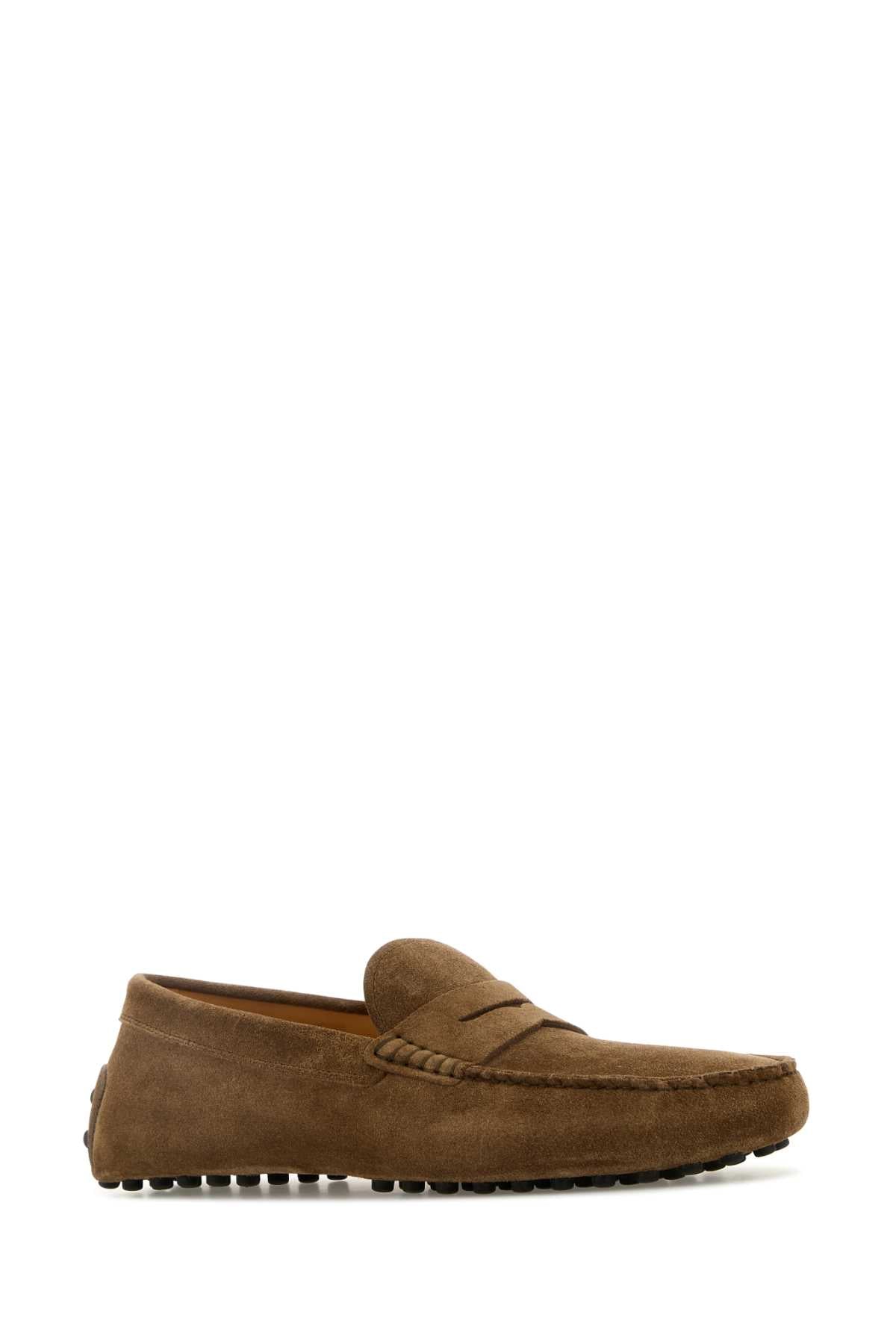 Tod's Men Brown Suede Loafers
