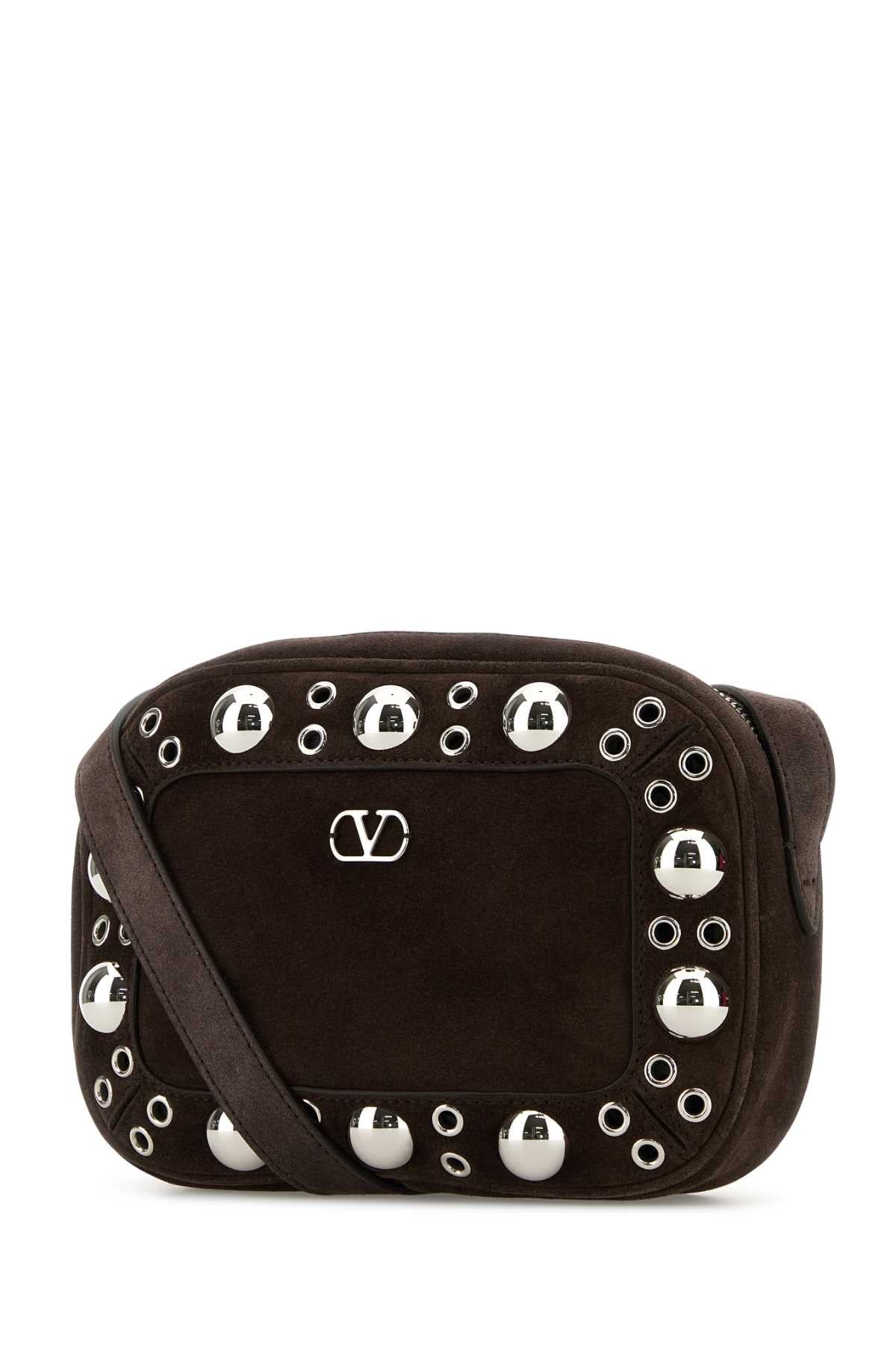 Valentino Garavani Men Brown Suede Nellcã´Te Crossbody Bag