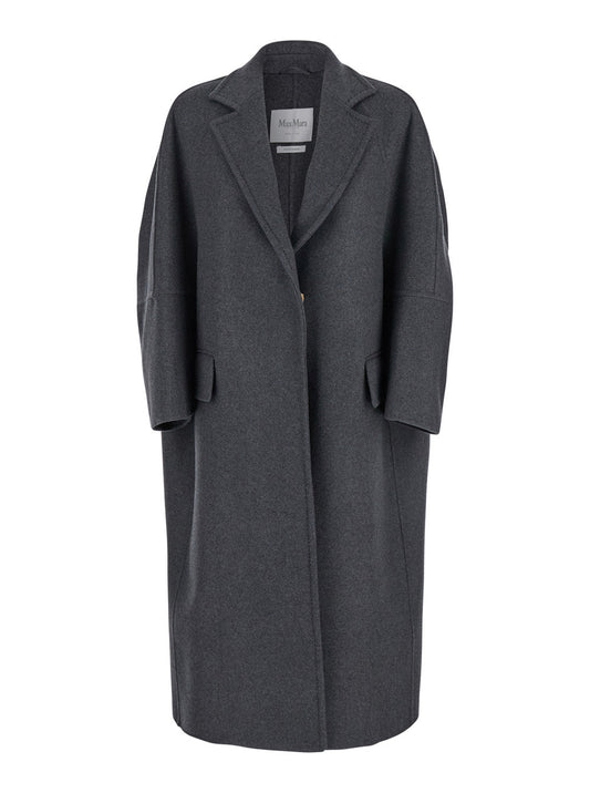 Max Mara Women 'Asburgo' Grey  Coat With Notched Revers In Virgin Wool Blend Woman