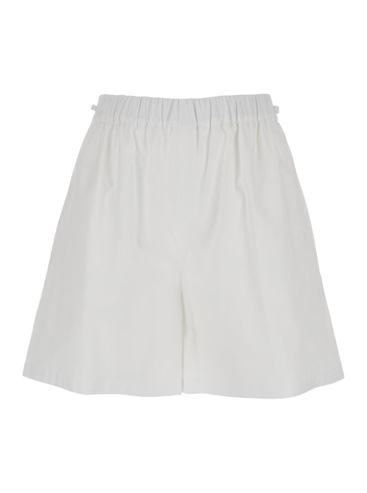 Max Mara Women 'Antiope' White Shorts With Elastic Waist And Drawstring In Cotton Woman