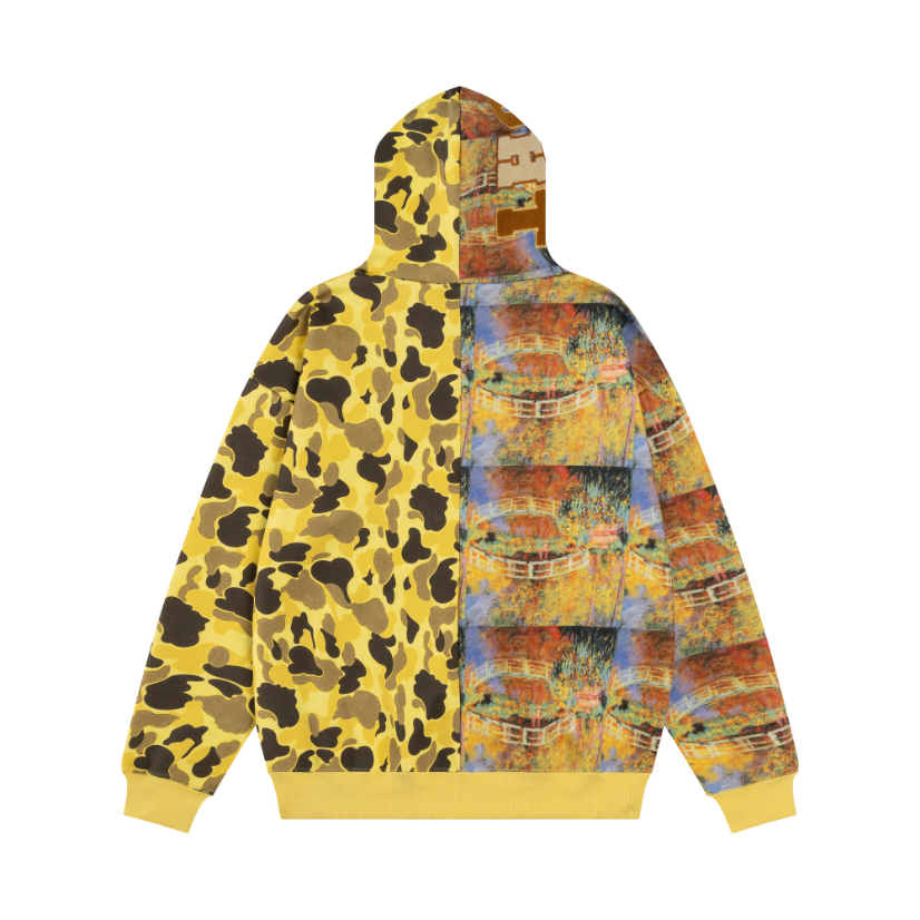 Monet Camo Patchwork | Zip-Up Hoodie - Luxuryurbanwear