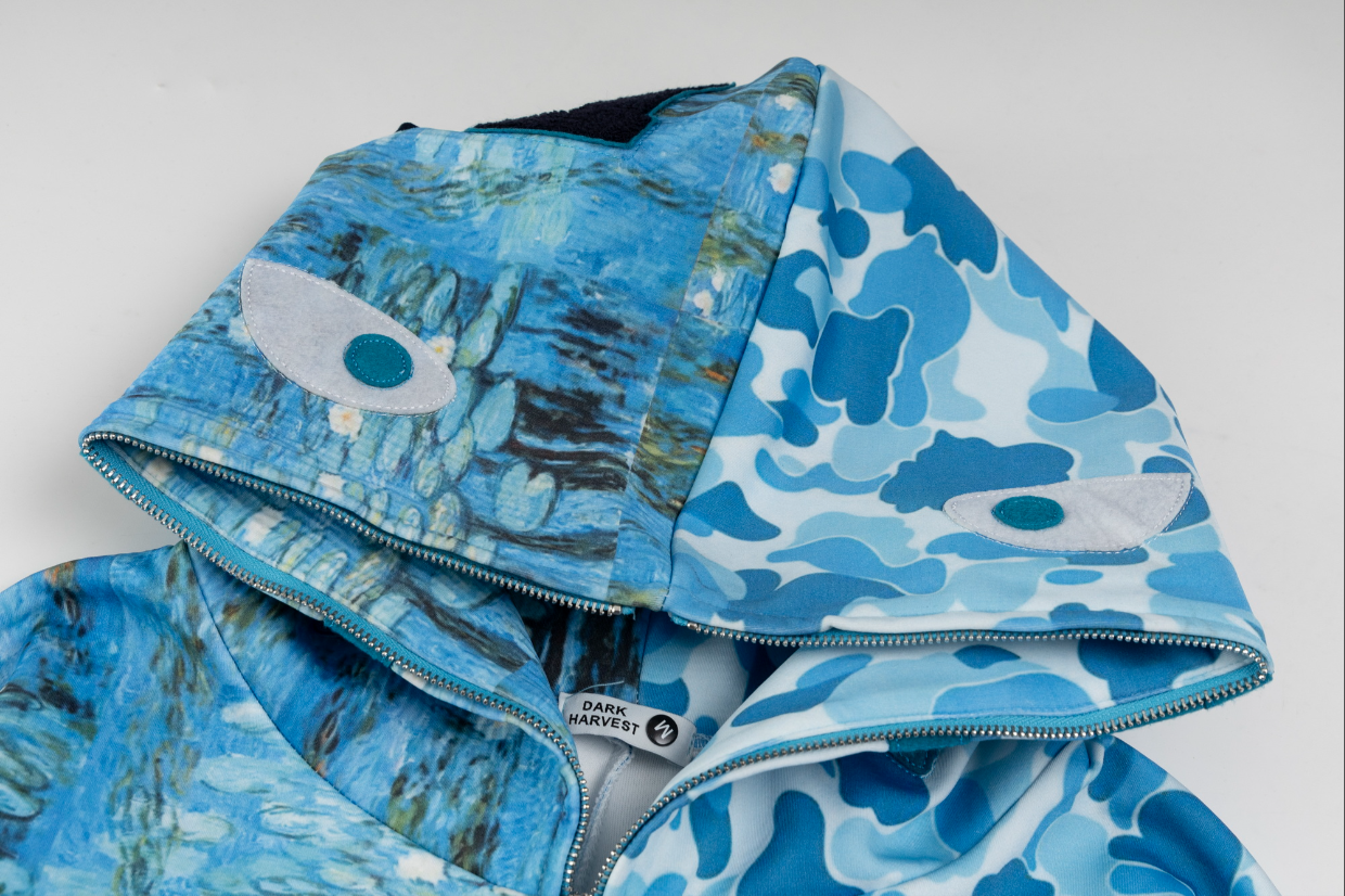 Monet Camo Patchwork | Zip-Up Hoodie - Luxuryurbanwear