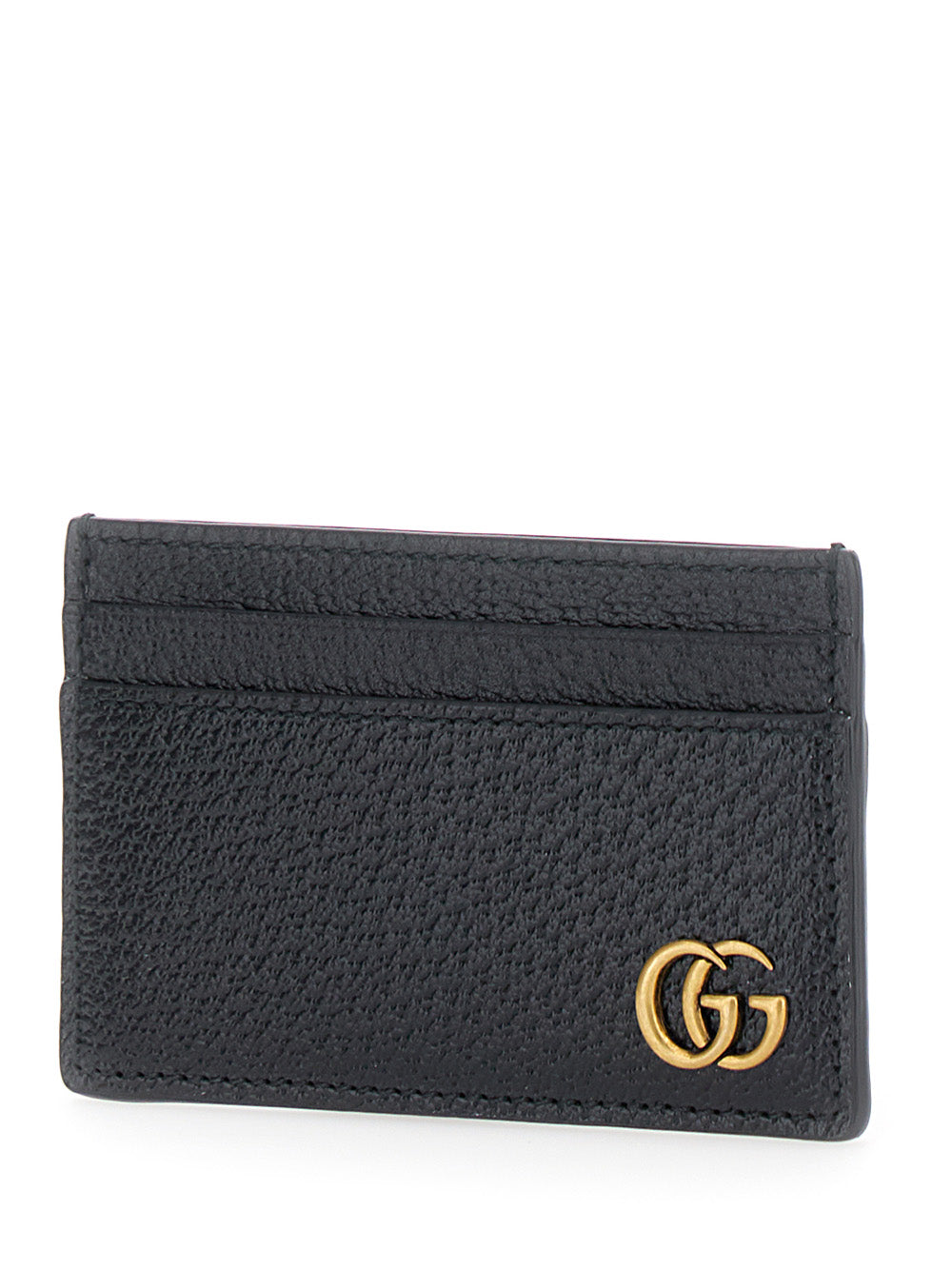 Gucci Men 'Gg Marmont' Black Card Holder With Gg Logo On The Front In Leather Men