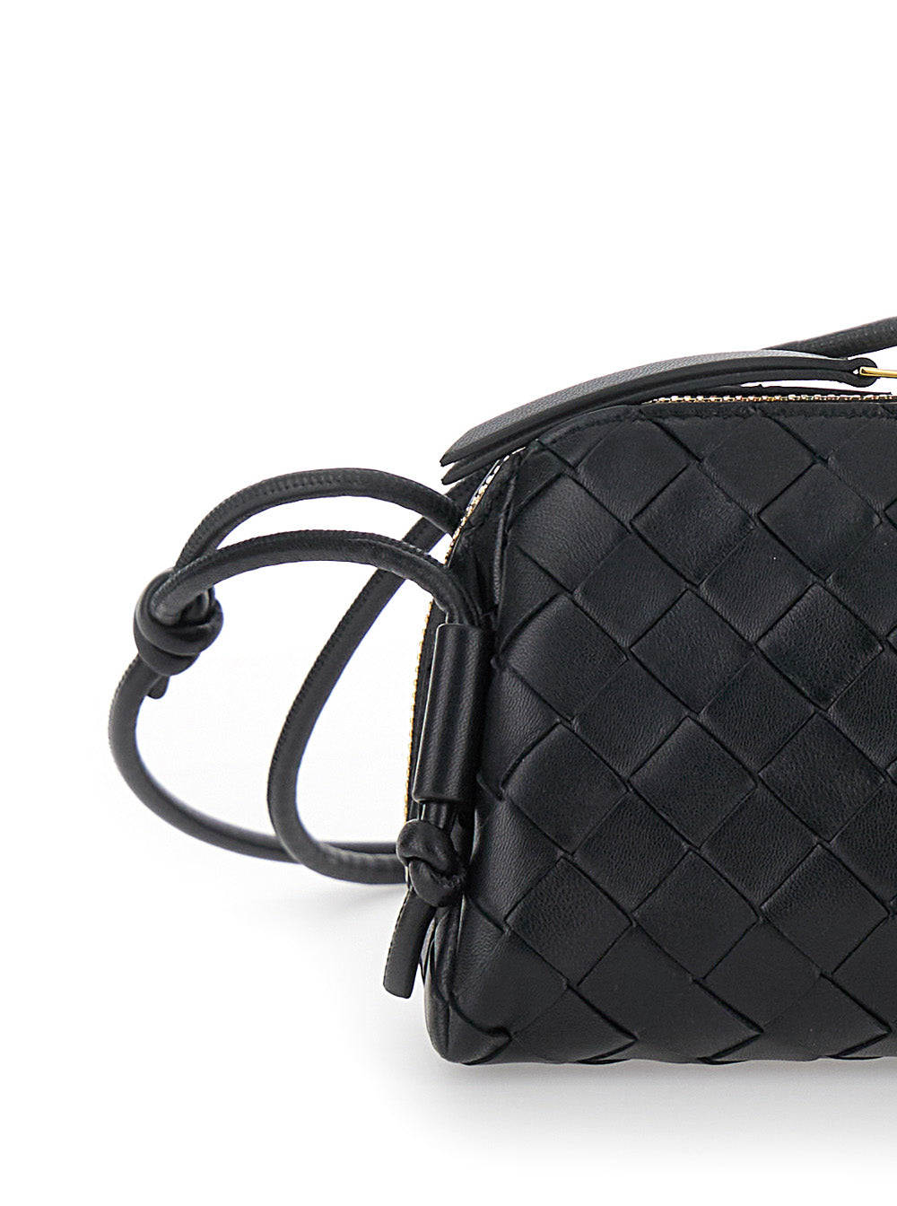 Bottega Veneta Women Crossbody Bag 'Concert' With Intreccio Motif In Black Leather For Women